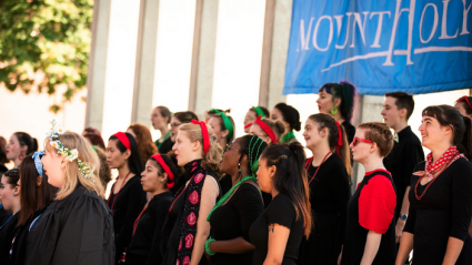 Members of the Mount Holyoke College Glee Club perform at Convocation 2019