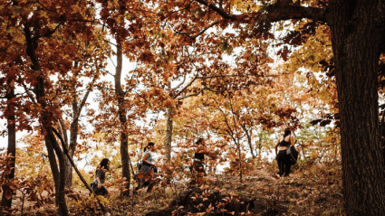 Students hiking Mt. Holyoke