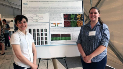 Rachel Salemi ’16 and Megan Littlehale ’19 at the Boston Bacterial Meeting at Harvard University