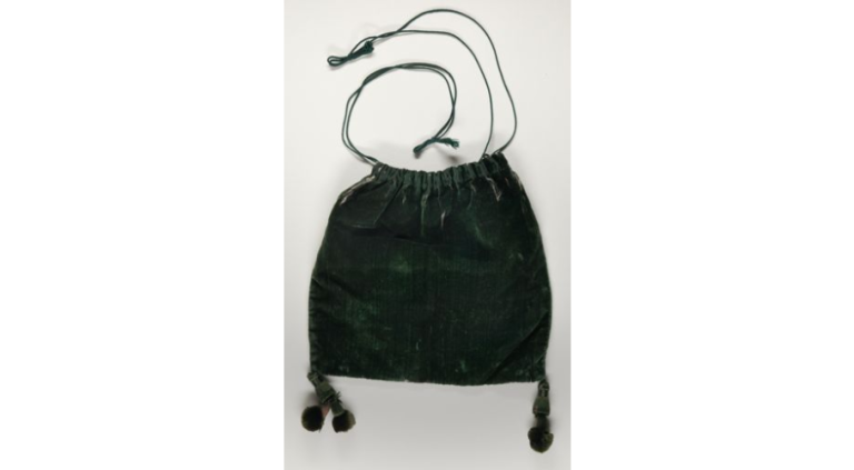 Mary Lyon's green velvet bag used to collect funds to establish Mount Holyoke.