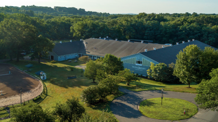 Aerial view of the Mount Holyoke College Equestrian Center
