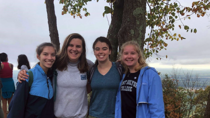 Mountain Day 2019: Outing Club board members (from left) Elle Provolo ’22, Ellie Viggiani ’20, Sarah Paust ’20 and Megan Dear ’22