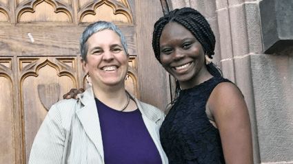 Sasha Nyary (left) and Alheri Egor-Egbe ’17 (right) at the 2017 Stoling ceremony