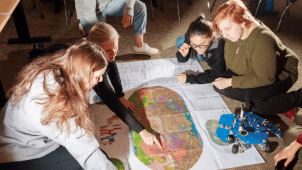 Students with Professor of Astronomy Darby Dyar (second from left)