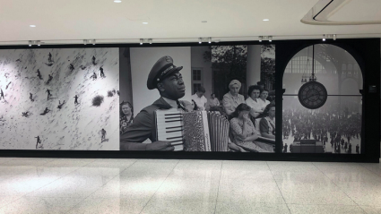 A view of U.S. history: photos line the hallways of the Time magazine headquarters