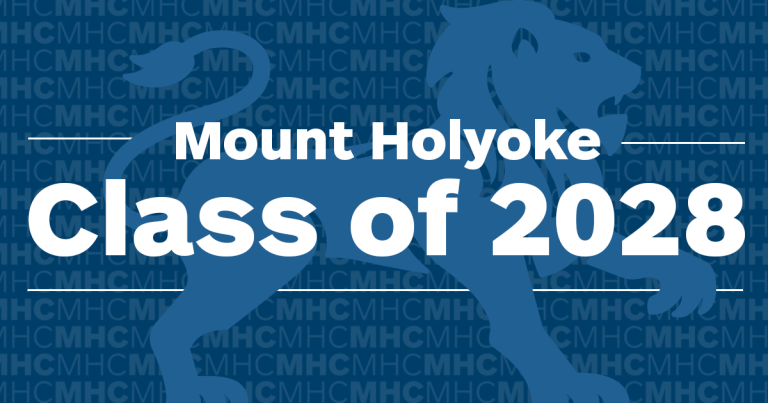 Mount Holyoke Class of 2028 Blue Lion - Horizontal Graphic