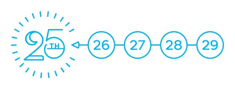 highlighted 25, 26, 27, 28, 29 - the giving years that count toward the 25th reunion giving
