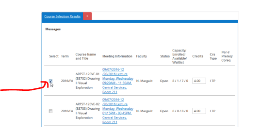 Choose the checkbox to the left of the course title: X.EDUC-450 SELD: Found. of Soc/Emot/Acad
