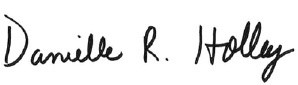 President Danielle R. Holly's signature