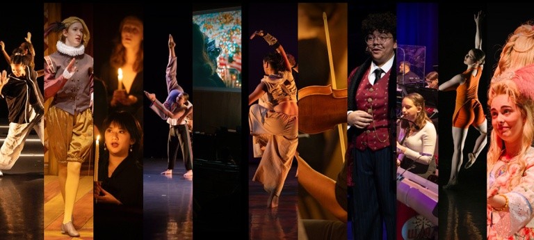 A collage of the various performances on the Mount Holyoke College campus.