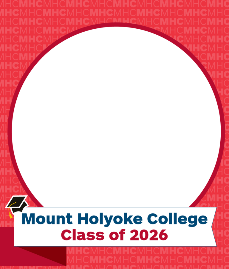 Red frame with Mount Holyoke Class of 2026