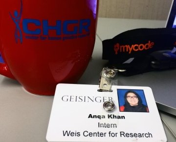 Anqa Khan's internship id badge