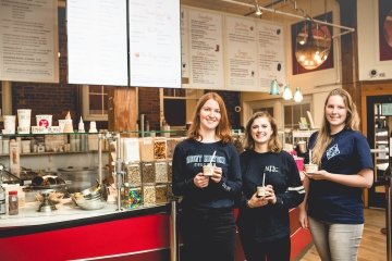 Students at Herrells Ice Cream in Northampton