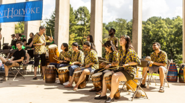 The Five College West African Music Ensemble playing at Convocation