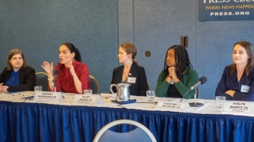 A panel of alums at a Careers in Public Service event 
