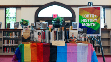 LGBTQ display in the library for LGBTQ+ history month