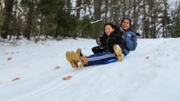 Sledding - Sophia Cote and Hannah Finn-Erb