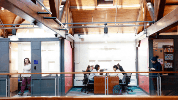 Students find a spot to study in Blanchard Hall.