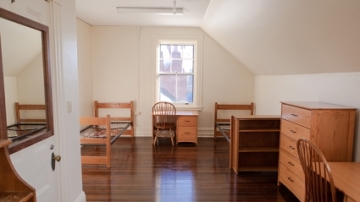 A student room in Mead Hall after renovations