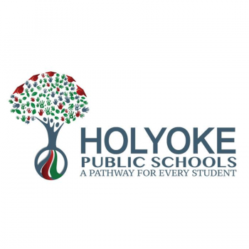 Holyoke Public Schools: A Pathway for Every Student logo with a tree in blues, reds and greens