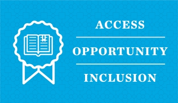 Graphic of an academic award: Access | Opportunity | Inclusion