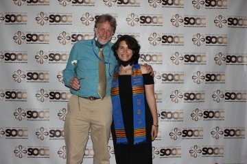 Professor Al Werner with Monica Geraldes Vega ’22 at the Stoling Ceremony