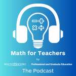 Math for Teachers Podcast on Spotify Logo - headphones with a light bulb and math symbols in it.