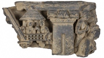Gandharan (from Afghanistan) frieze fragment from Buddhist stūpa, 1st century BCE - 7th century CE. Photograph by Laura Shea.