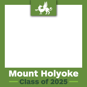 Mount Holyoke Class of 2025 with Green Griffin in the top center