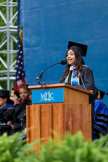 Tehani Chandrasena Perera ’25 student speaker at Mount Holyoke’s Commencement 2025