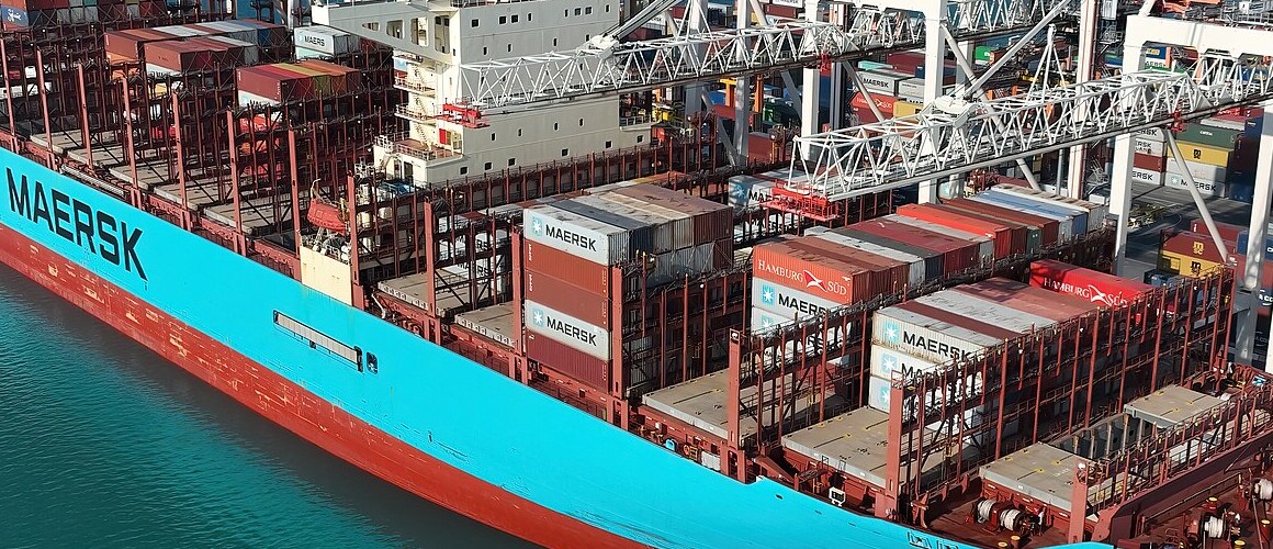 Container ship by Petar Milošević, CC BY-SA 4.0, via Wikimedia Commons.