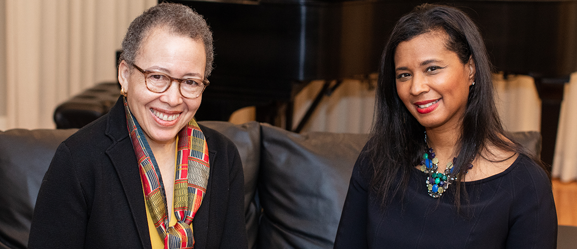 Aimée Eubanks Davis (right) and Dr. Beverly Daniel Tatum (left)