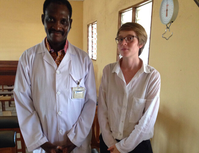 Allison Cressy ’08 with the head of pediatrics at Lomé University Hospital in Togo.