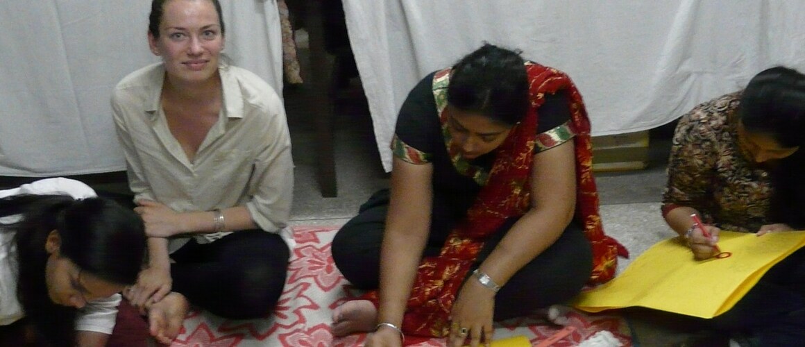 Students doing a poster project