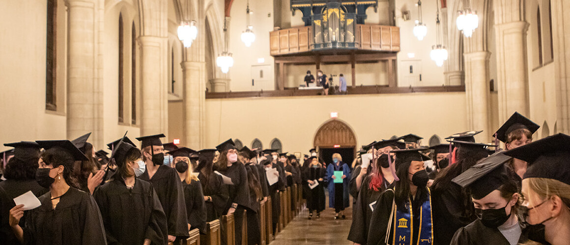 The class of 2022 processing for Baccalaureate