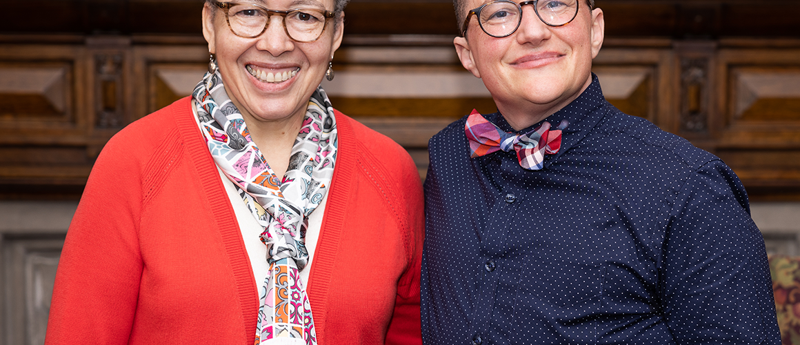 Dr. Beverly Daniel Tatum and Addison Beaux ’99 during their Launching Leadership discussion
