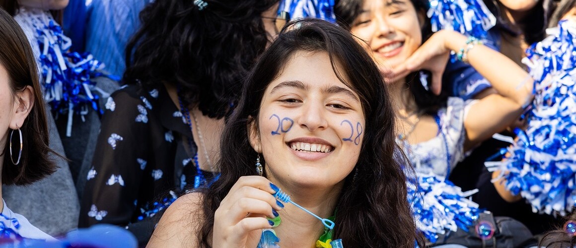 Blue Lyons - the class of 2028 - at Mount Holyoke College's Convocation in September 2024
