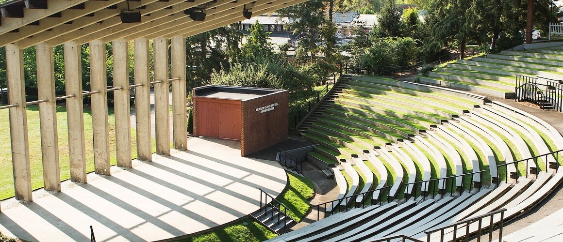 Amphitheater, a campus beauty shot, Mount Holyoke College