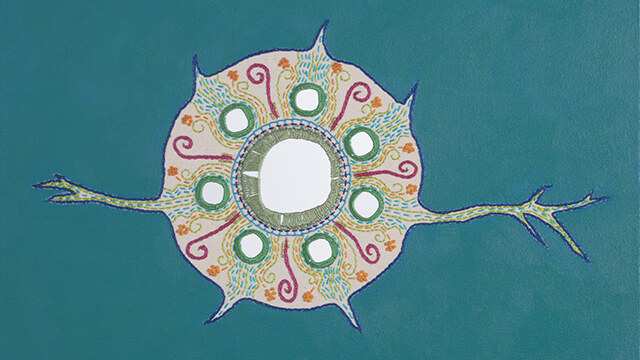 "Cell Reflections 2," by Laura Bundesen. Bundesen works as sponsored research officer in Mount Holyoke’s Office of Foundation Relations and Sponsored Research.