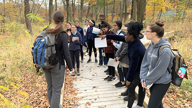 Students can engage with the Campus Living Lab as part of their academic studies at Mount Holyoke.