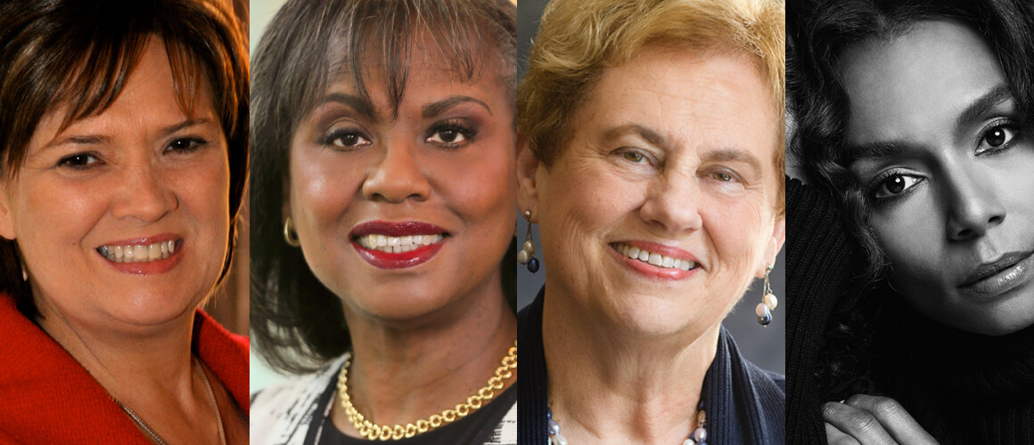 Lynn Pasquerella ’80, Anita F. Hill, Helen Drinan ’69 and Janet Mock are four vanguards who challenge restrictive social norms around gender.