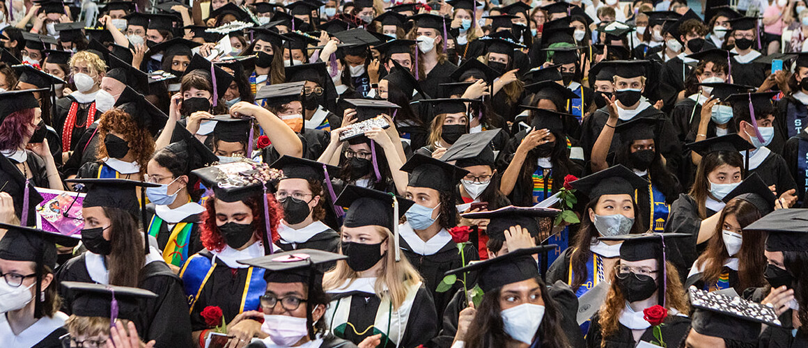 A view of the crowd at Commencement 2022