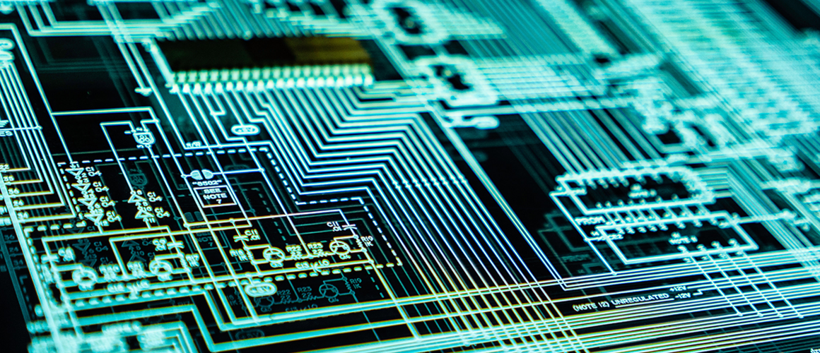 Detailed view of a computer chip