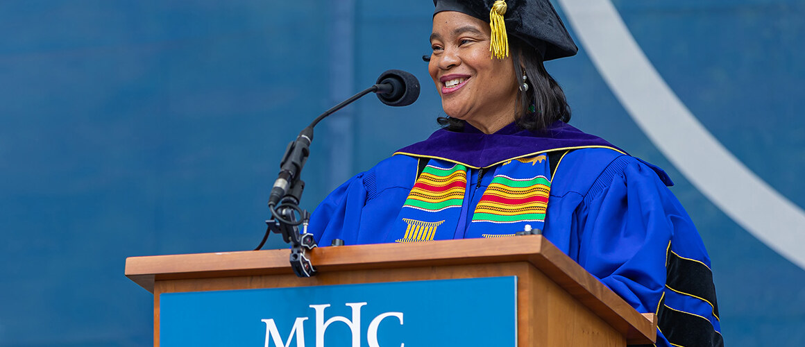 Danielle R. Holley speaks during Commencement