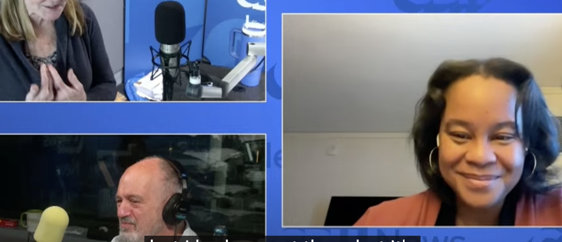 Screenshot from President Holley's segment on WGBH.