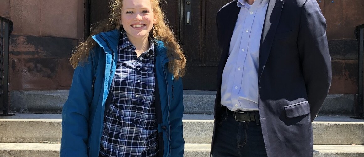Gracie Wilkinson ’25 and Matt Bannister of PeoplesBank