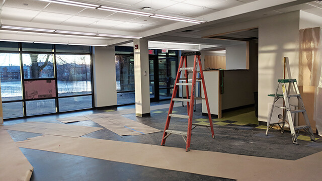 The Fimbel Maker &amp; Innovation Lab, seen in the final stages of preparation, opens for business at the start of the spring semester.