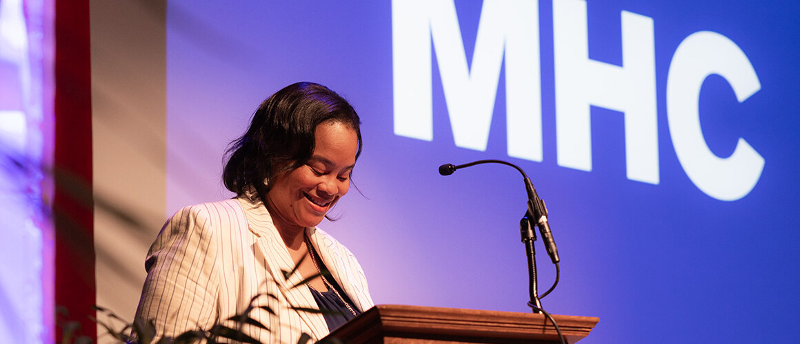 President Danielle R. Holley at the podium during MHC Experience
