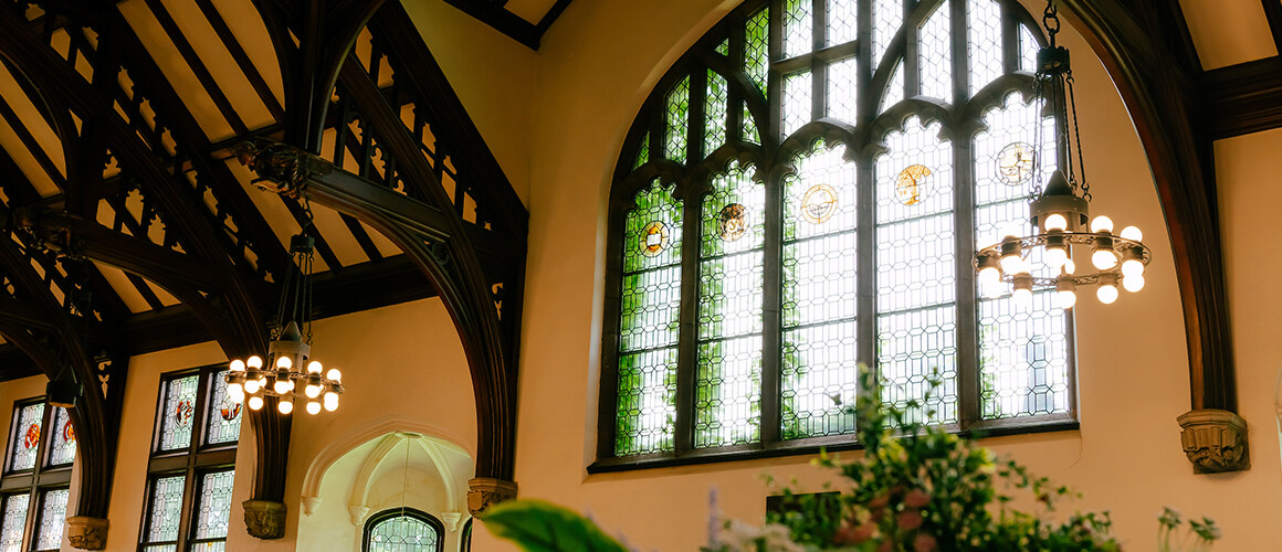 Campus beauty: The stained glass windows in the Reading Room in LITS. Photo taken in summer of 2024 by Max Wilhelm.