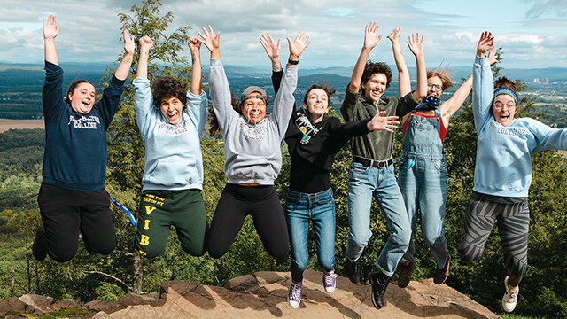 Back on top: the Mount Holyoke community  celebrates the return of in-person Mountain Day.
